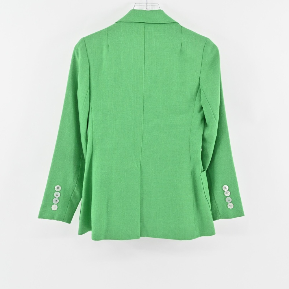 Vtg EVAN PICONE Blazer Womens Size 6 Green Single Breasted Front Pocket Jacket - Picture 2 of 13